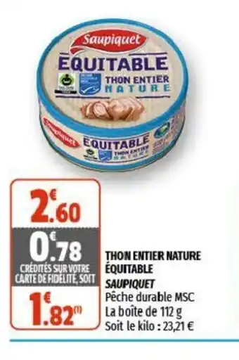 Coccimarket Thon Entier Nature offre