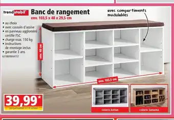 Norma Banc de Rangement offre