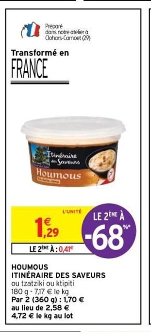 Intermarché Houmous Itinéraire Des Saveurs offre