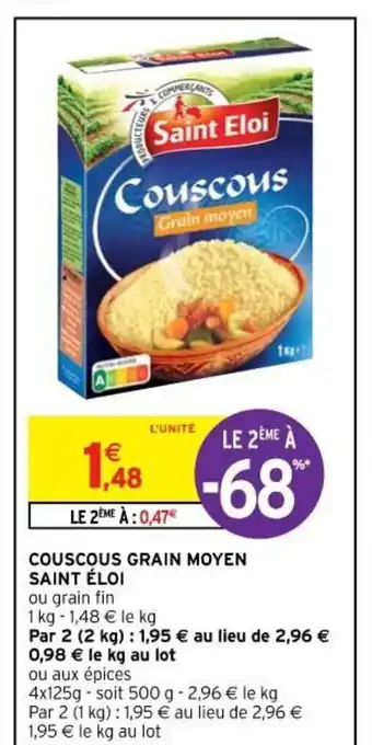 Intermarché Couscous Grain Moyen Siant éloi offre