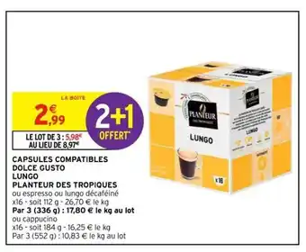 Intermarché Capsules Compatibles Dolce Gusto Lungo Planteur Des Tropiques offre