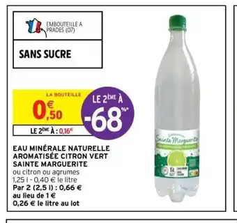 Intermarché Eau Minérale Naturelle Aromatisée Citron Vert Sainte Marguerite offre