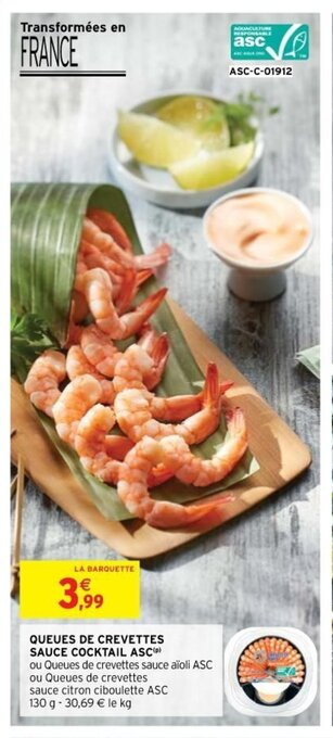 Intermarché Queues De Crevettes Sauce Cocktail ASC offre