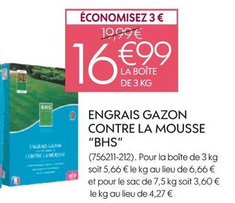 Truffaut Bhs engrais gazon contre la mousse offre