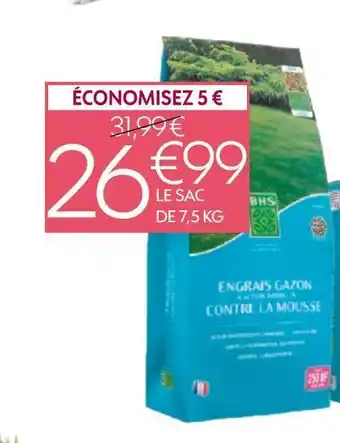 Truffaut Bhs engrais gazon contre la mousse offre