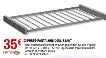 Brico Dépôt Porte-pantalons coulissant offre