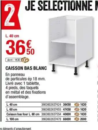 Brico Dépôt Caisson bas blanc offre