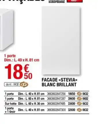 Brico Dépôt Facade Stevia blanc brillant offre