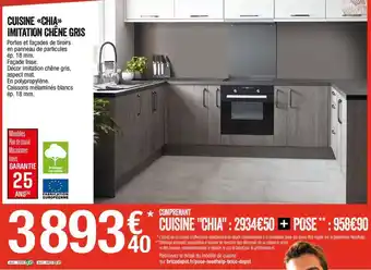 Brico Dépôt Cuisine chia imitation chêne gris offre