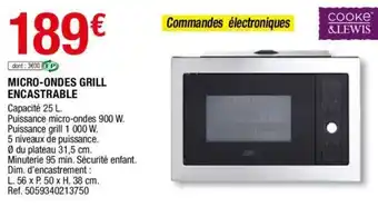 Brico Dépôt Micro-ondes grill encastrable offre