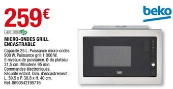 Brico Dépôt Micro-ondes grill encastrable offre