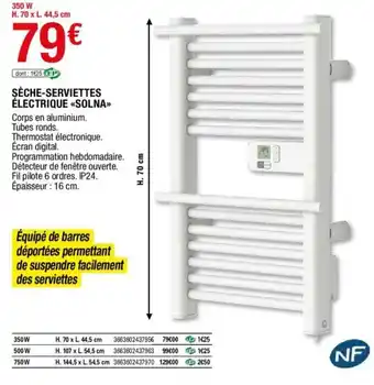 Brico Dépôt Sèche-serviettes électrique Solna offre