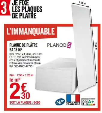 Brico Dépôt Plaque de plâtre ba 13 NF offre