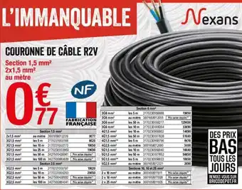 Brico Dépôt Courronne de câble r2v offre