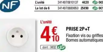Brico Dépôt Prise 2P+T offre