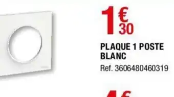 Brico Dépôt Plaque 1 poste blanc offre
