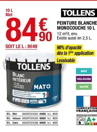 Peinture blanche monocouche 10L