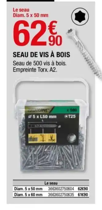 Brico Dépôt Seau de vis à bois offre