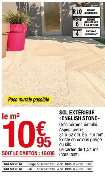 Brico Dépôt Sol extérieur English stone offre