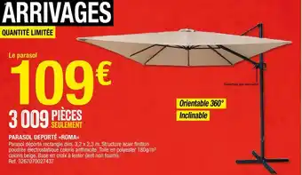 Brico Dépôt Parasol deporté Roma offre