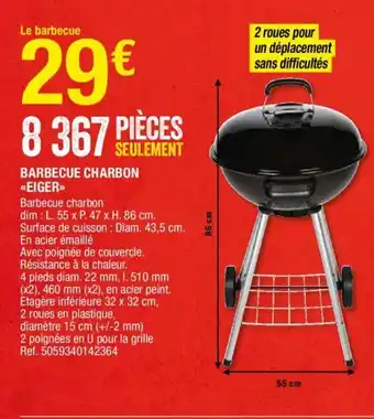 Brico Dépôt Barbecue charbon Eiger offre