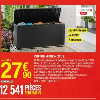 Brico Dépôt Coffre Emily 270L offre