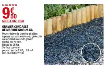 Gravier concassé de marbre noir 25Kg