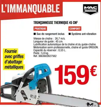 Brico Dépôt Tronçonneuse thermique 45 cm offre