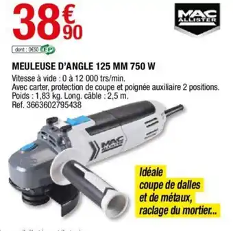 Meuleuse d'angle 125 mm 750 w