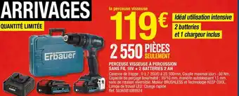Brico Dépôt Perceuse visseuse à percussion sans fil offre