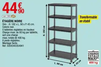 Brico Dépôt Étagère noire offre