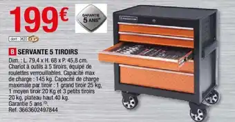 Brico Dépôt Servante 5 tiroirs offre