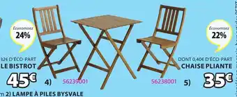 JYSK Et table bistrot egelund + chaise pliante egelund offre