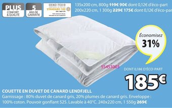 JYSK Couette en duvet de canard lendfjell offre