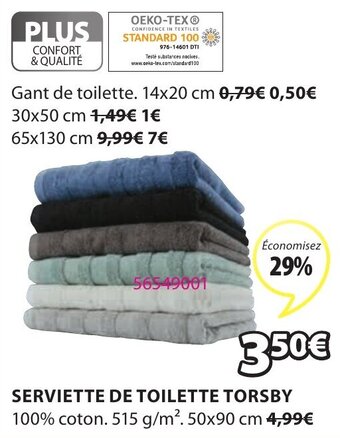 JYSK Serviette de toilette torsby offre