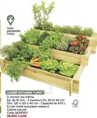 Bricomarché Carré potager "lipsi" offre