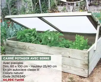 Bricomarché Carré potager avec serre offre
