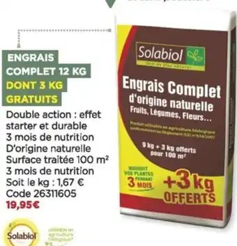 Bricomarché Engrais complet 12 kg offre