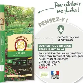 Bricomarché Authentique or brun fertilisant 20 kg offre