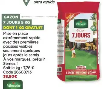 Bricomarché Gazon 7 jours 5 kg offre