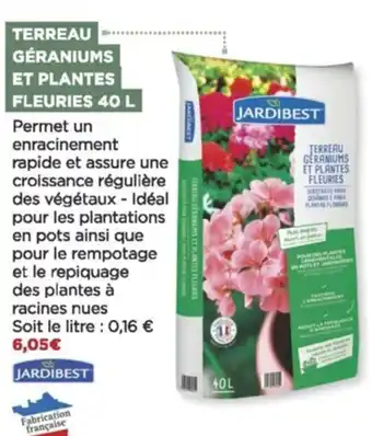 Bricomarché Terreau gèraniums et plantes fleuries 40 l offre