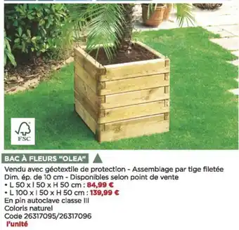 Bricomarché Bac À fleurs "olea" offre