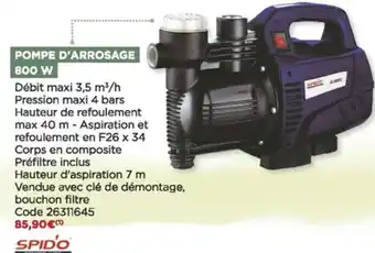 Bricomarché Pompe d'arrosage 800 w offre