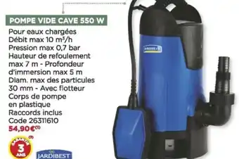 Bricomarché Pompe vide cave 550 w offre