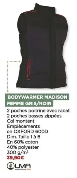 Bricomarché Bodywarmer madison femme gris/noir offre