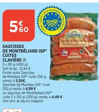 Bi1 Saucisses de Montbéliard IGP offre