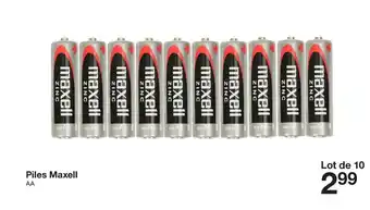 Zeeman Piles Maxell offre