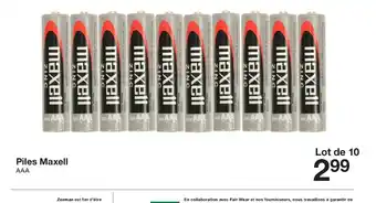 Zeeman Piles Maxell offre