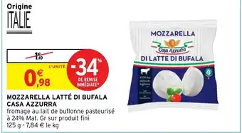Intermarché Hyper Mozzarella Latté Di Bufala Casa Azzurra offre
