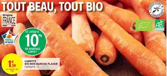 Intermarché Hyper Carotte Bio Mon Marche Plaisir offre